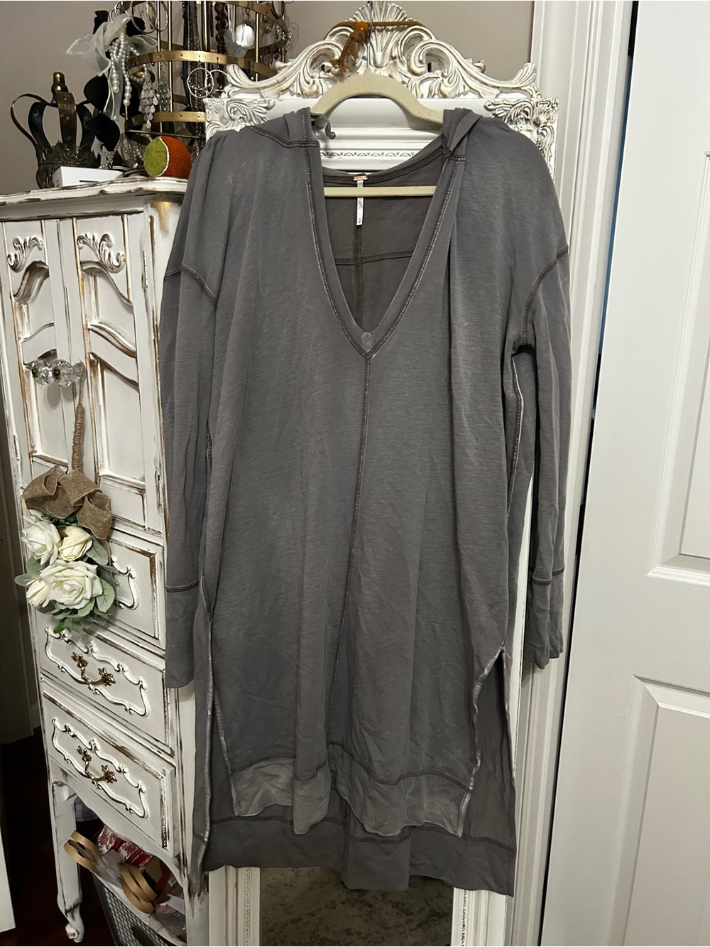 Free People Queen of Hearts Pullover Hoodie Tunic Medium
